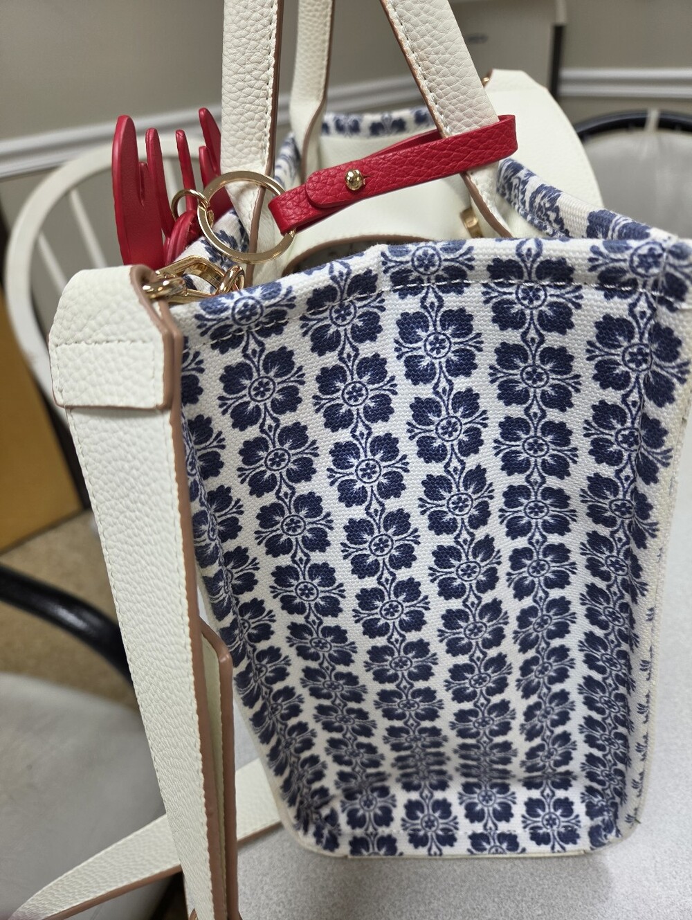 NANETTE LEPORE FLORAL SATCHEL W/ SHOULDER STRAP. & Lobster